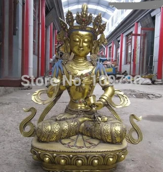 

bir 003337 30"Nepal Folk temple Bronze Gild Vajradhara Guan Yin Bodhisattva Buddha Statue