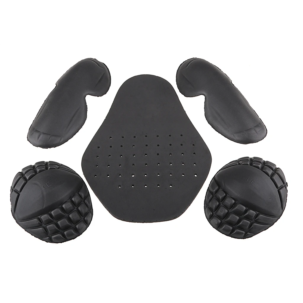 5 Pieces Removeable Eva Soft Protector Motorcycle Jacket Lining Protectors Pad Shoulders Elbow Back Armor