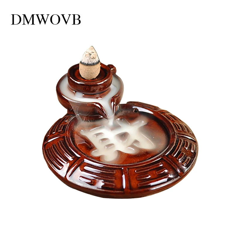 

Free Gift 35Pcs Incense Cones Backflow Incense Burner Ceramic Aromatherapy Furnace Smell Aromatic Home Office Incense Road