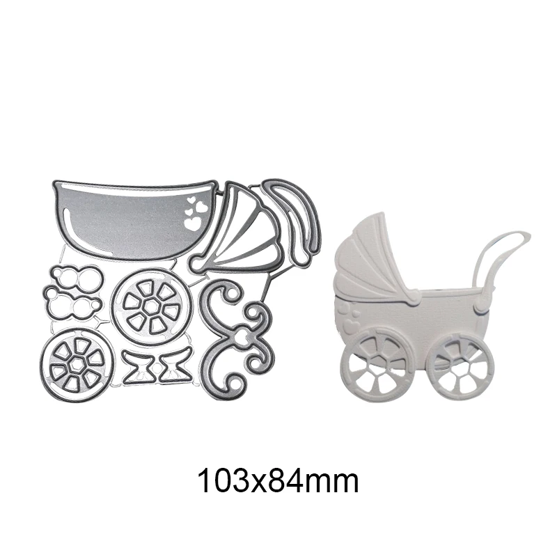 

Baby Carriage Template Metal Cutting Dies for DIY Album Scrapbook Paper Craft Creative Decor Stencil Dies Stamps Die 103*84mm