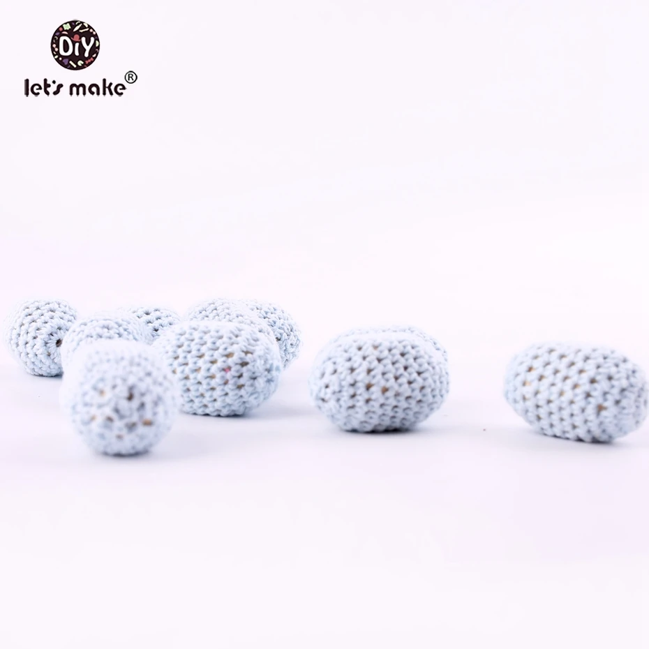 Let's Make Crochet Wooden Baby Teether Beads Wood Geometric Polygon 6pc 35*25mm DIY Shower Gift Toy Accessories | Мать и ребенок