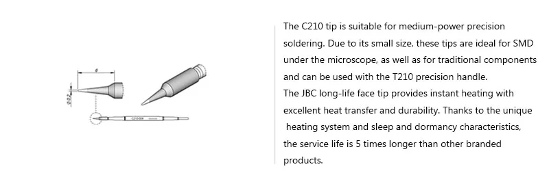 Jyrkior JBC Precision C210 наконечник паяльника 210-020 210-001 210-009 конический наконечник оригинальная сварочная насадка для сварочных работ