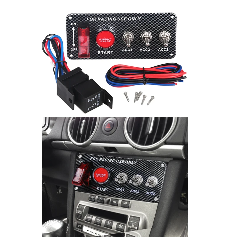 12V Car Auto Toggle Switches Ignition Panel Engine Start Push Button