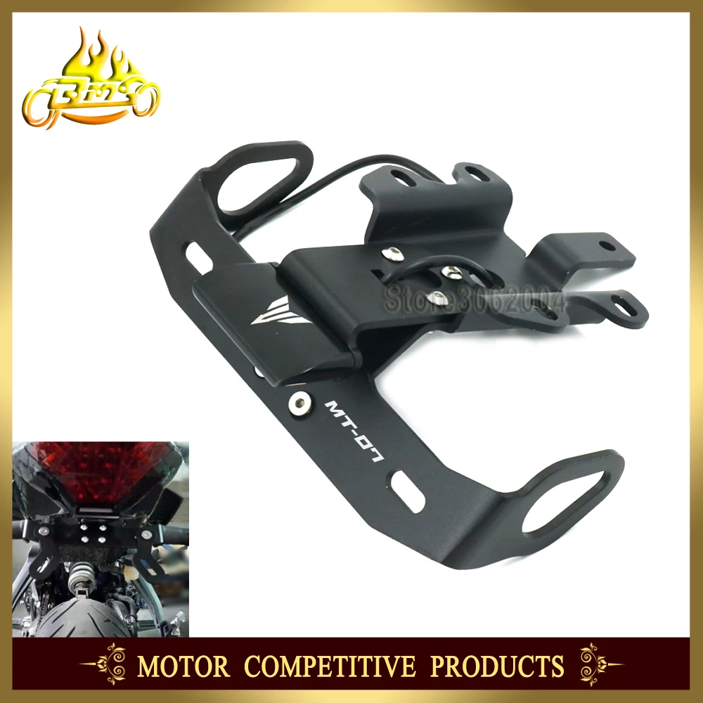 

Fender Eliminator Registration Plate Bracket License Plate Holder LED Light Motorcycle For YAMAHA MT07 MT 07 FZ 07 2014-2016 CNC