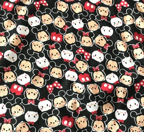 

50*170cm Daisy Duck minnie Mickey elasticity Lycra knitted cotton fabric For Sewing diy Patchwork BABY girls clothes jacket