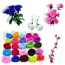 5 pçs multicolorido náilon estocagem ronde flor material elástico estocagem material acessório artesanal casa de casamento diy flor de náilon