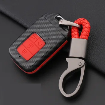 

Carbon Fiber Silicone Car Remote Key Case Fob Cover Car Keychain For Honda Civic 2017 Accord Fit CRV CR-V XRV Crosstour HRV JAZZ