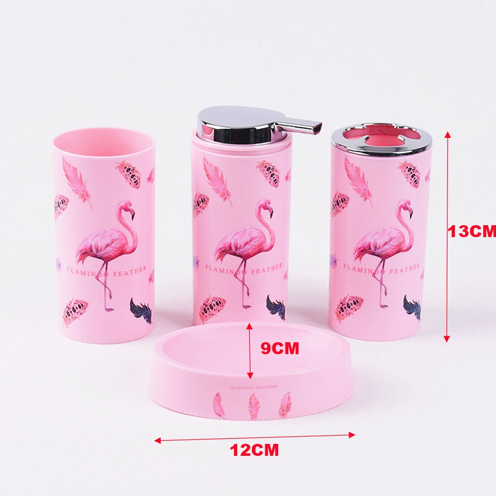 Фламинго Bthroom набор аксессуаров для туалетной щетки мыльница мусорная корзина для мытья стакан для зубной щетки чашка для мыла диспенсер ORR