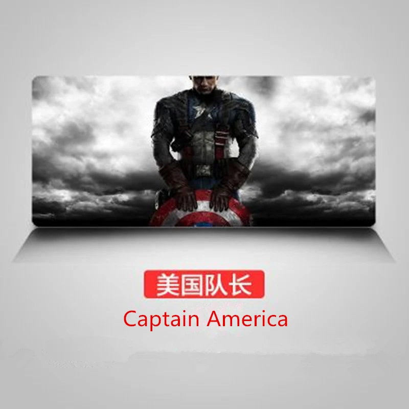 Mause Pad большой запирающийся край игровой коврик для мыши Marvel Капитан Америка Человек-паук Железный человек Мстители доктор одиночный Противоскользящий - Цвет: Captain America