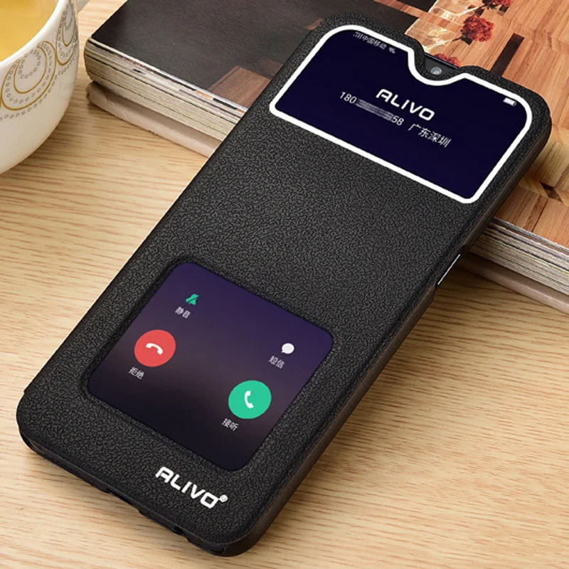 

6.2'' For OPPO AX5S Case A5S Luxury View Window PU Leather Cover For OPPO AX 5S OPPOA5S A 5s CPH1909 Flip Stand Phone Bag Cases