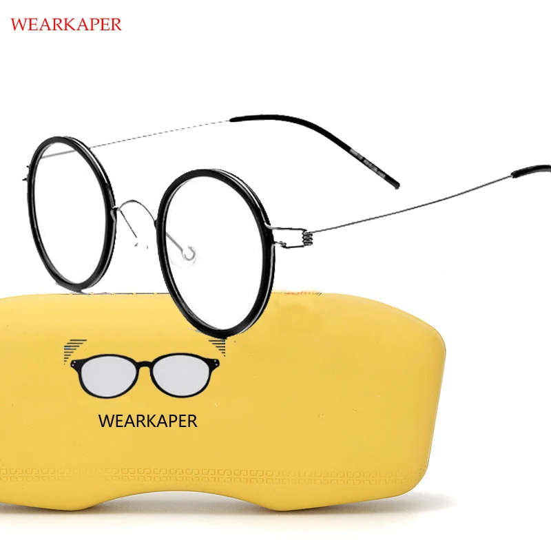 

Titanium Glasses Frame Men Women Acetate Myopia Optical Denmark Ultralight Prescription Eyeglasses Korean Screwless Eyewear