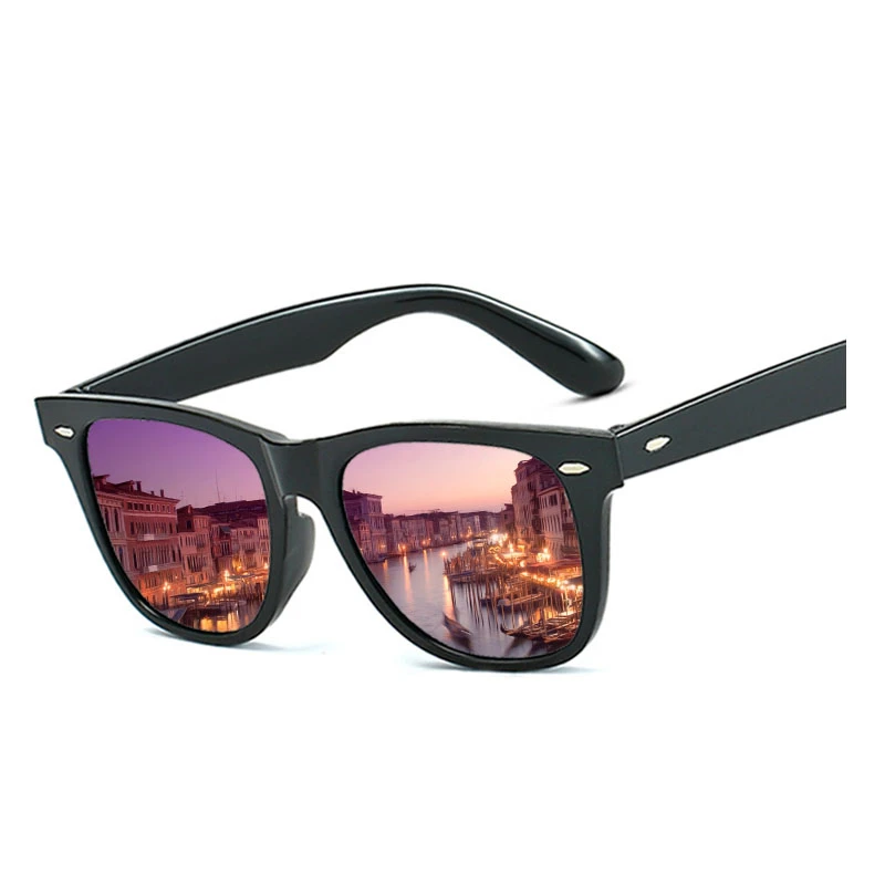 Gafas de antirreflectantes para hombre y mujer, lentes de sol clásicas y rectangulares con espejo negro, a la moda, 2019|De los hombres gafas de sol| - AliExpress