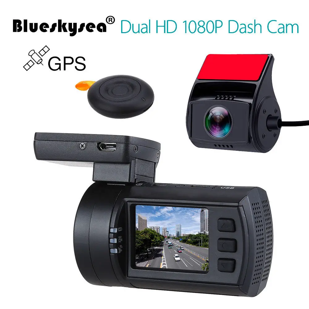 Blueskysea Mini 0906 Dash Camera 1080 P Dual Auto Dash Cam GPS DVR Voertuig Voiture Dashboard