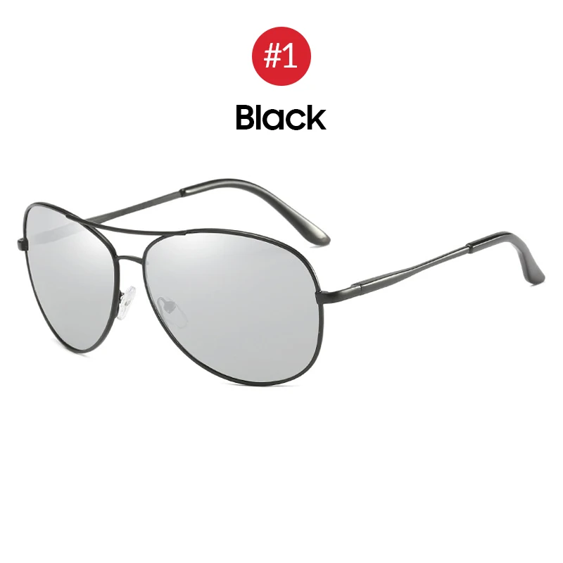 VIVIBEE фотохромные поляризованные TAC авиационные Солнцезащитные очки Мужские водительские алюминиево-магниевые солнцезащитные очки Женские водительские солнцезащитные очки - Цвет линз: 1 Black