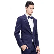 Выполненный на заказ Модные смокинги, дизайнерские мужские костюмы высокого качества с отворотом на одной пуговице, 4 предмета(куртка+ штаны+ галстук-бабочка+ платок