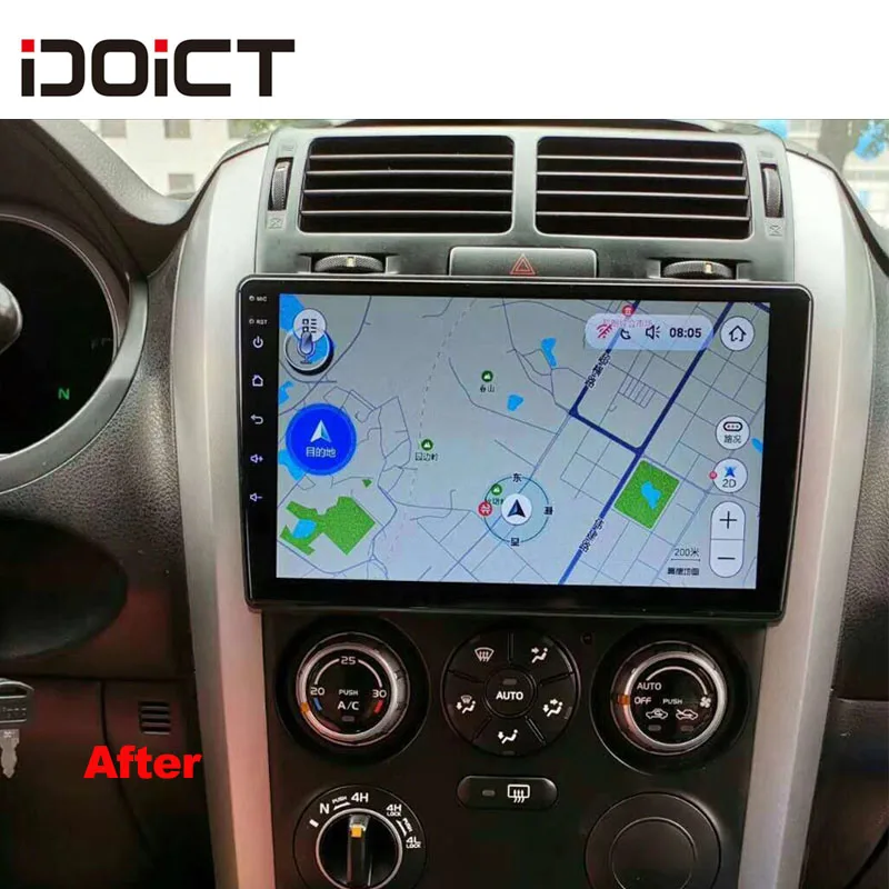 Sale IDOICT 9inch Android 8.1 2.5D Car DVD Player GPS Navigation Multimedia For Suzuki Grand Vitara 2007-2013 radio car stereo 3