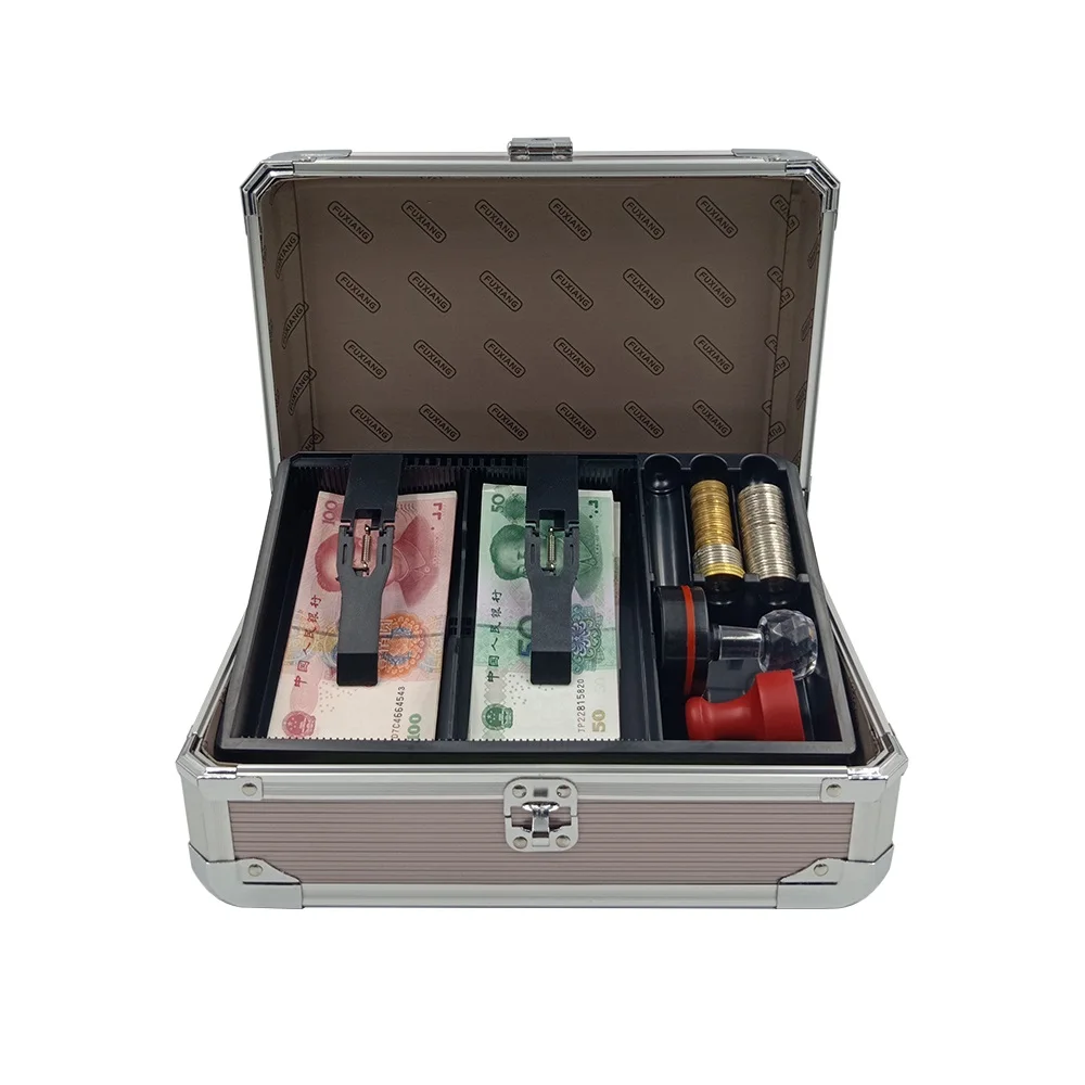Money Counter case Cash Box, Cash Box with Money Tray, Durable aluminum