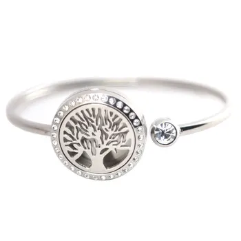 

25mm Magnet 10pcs Stainless steel Aromatherapy locket Bracelet Bangle essential oil diffuser locket Tree of Life bracelet