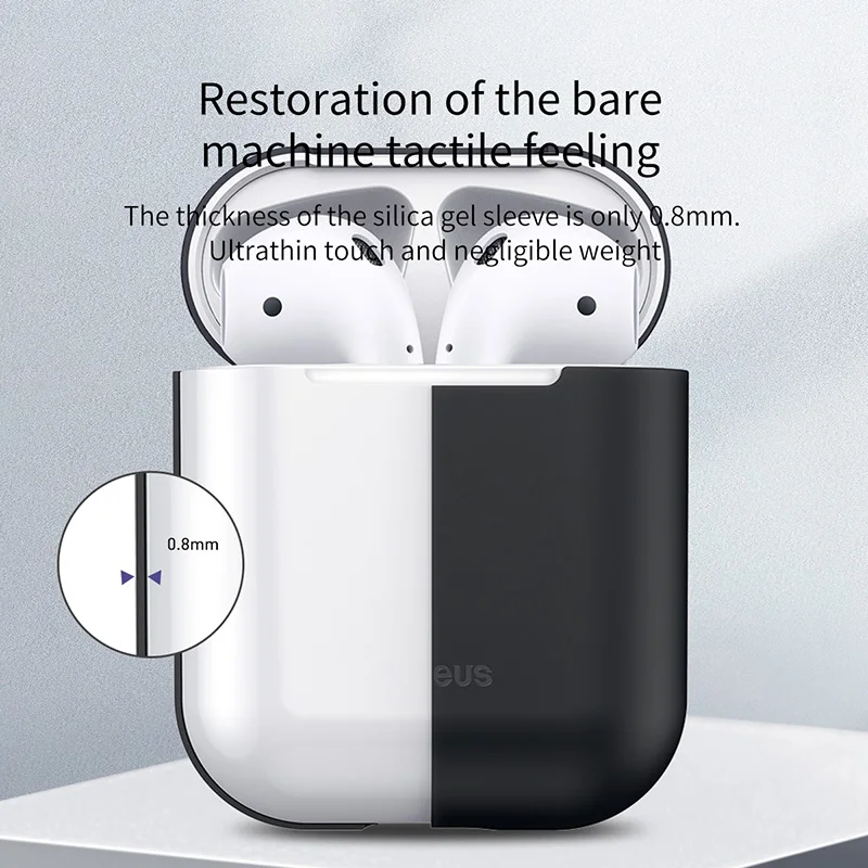Чехол Baseus для наушников AirPods силиконовый чехол 2 1 Беспроводная Bluetooth гарнитура