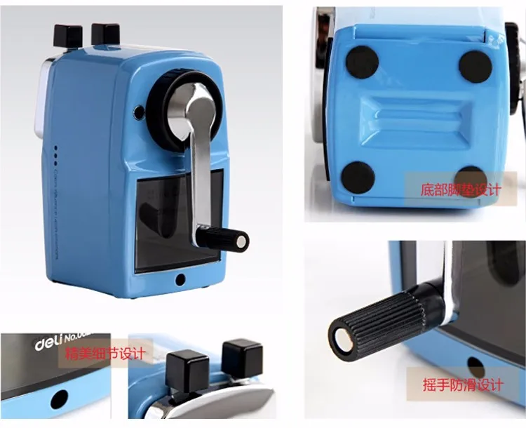 Máquina de Apontador de Lápis Deli Shell Completo Inclui Metal Frete Grátis Mão 0620 5 Apontadores de lápis