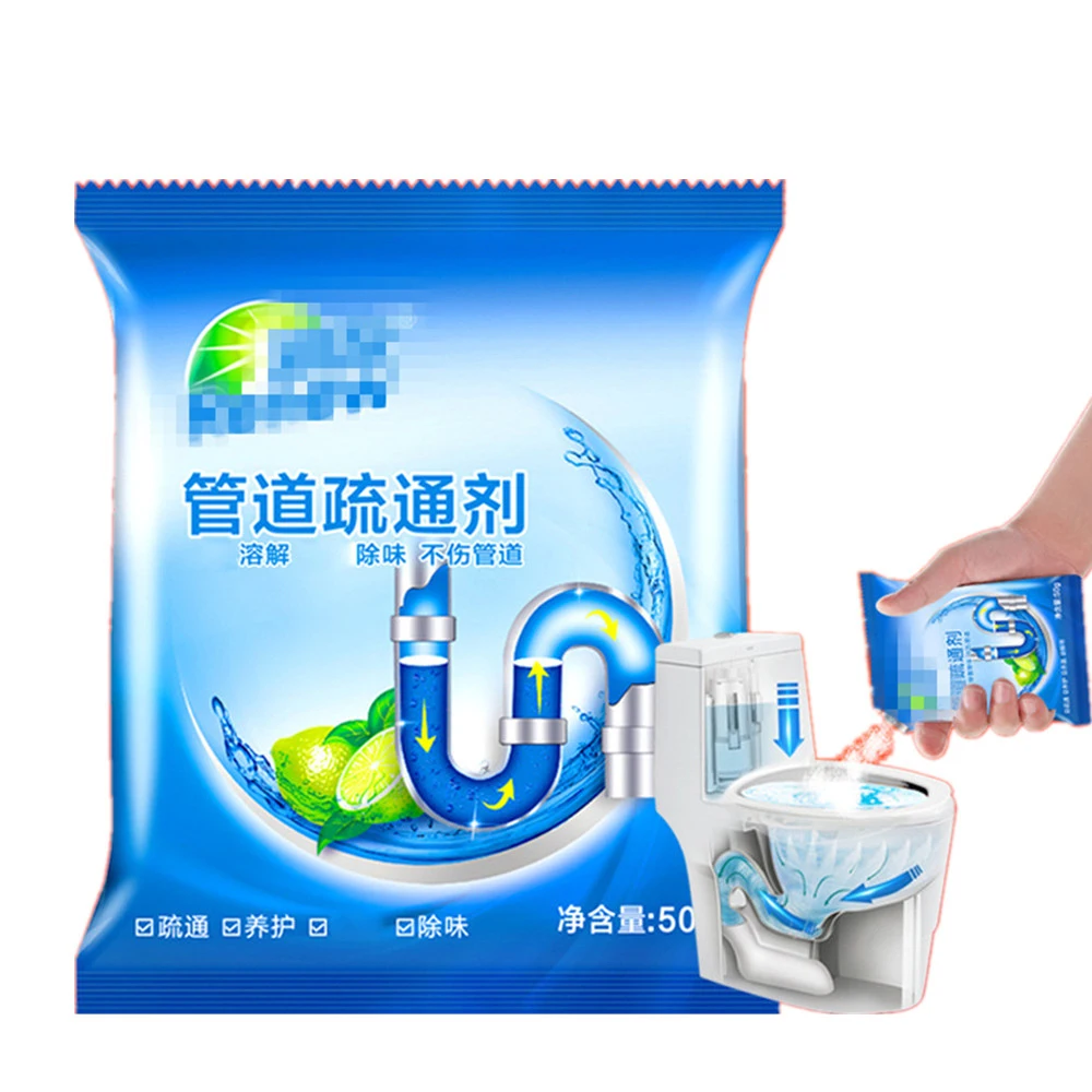 

Hot 50g/bag Powerful Pipe Dredging Agent Drain Cleaner for Kitchen Sewer Toilet Sewer Cleaning Powder Super Clog Remover