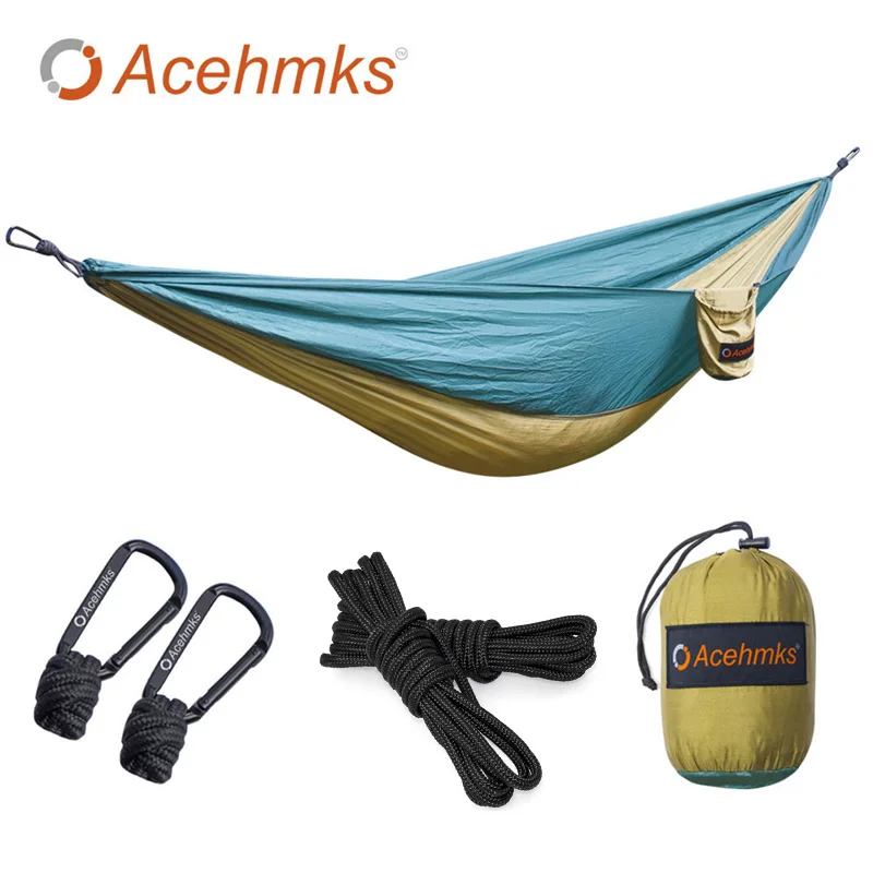 Acehmks Hammock For Outdoor Camping Portable Ultralight Parachute Nylon