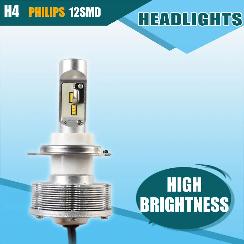 

Hot Sale H4 Automobiles LED Headlights Cars Bulb White LED H4 Headlamp High Power 36W Brightest 6000K Car Styling