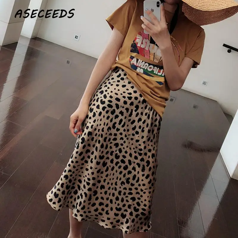 Лето 2019 kawaii boho bodycon Леопардовый высокая талия юбки для женщин женские миди леопардовая юбка панк уличная корейский стиль