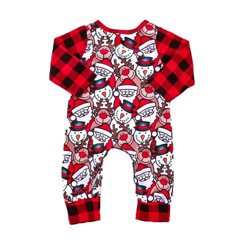 

Hot Sale Long Sleeve Clothing Baby Plaid Cartoon Christmas Elk Jumpsuit Baby Bodysuit 2018 New Autumn Infant Playsuit 3-18M A1