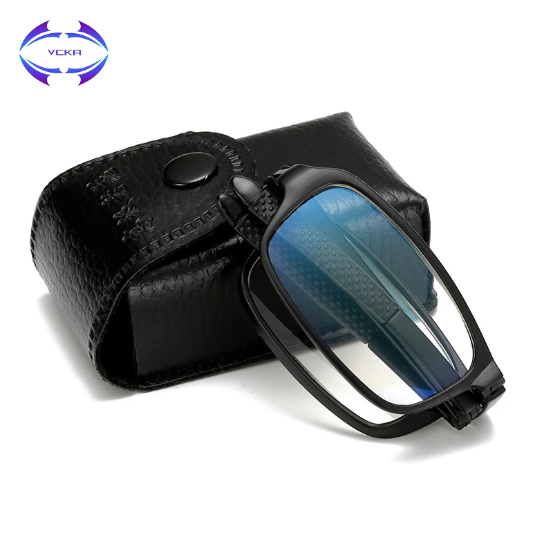 

VCKA Unisex Foldable Reading Glasses Folded Plastic Women Men +1 +1.5 +2 +2.5 +3 +3.5 +4.0 Presbyopic Eyeglasses Full Frame +box