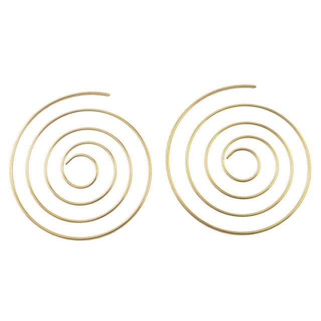 Ethnic Personality Round Spiral Drop Earrings Exaggerated Love Heart Whirlpool Gear Earrings for Women Beach Jewelry