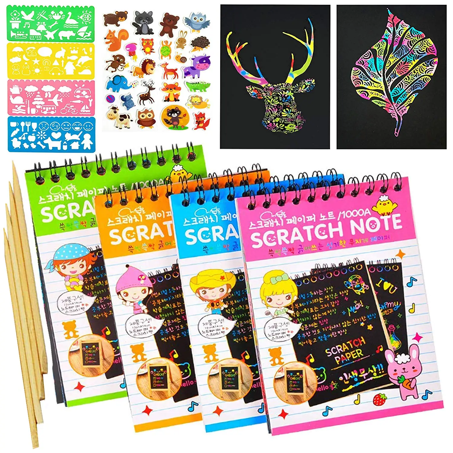 

10*14cm Scratch Note Children's Creative DIY Color Rainbow Scratch Paper book DIY Painting Colorful Graffiti Notebook Creative