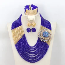 Эксклюзивный Кристалл ожерелье серьги ювелирный набор Африканский Свадебный Модный Ювелирный Набор GS916