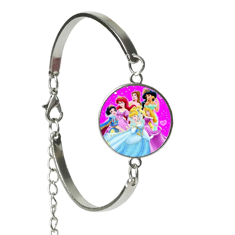 

Hot! 2019 New Women's Jewelry bracelet Crystal Glass Round Cinderella Princess Elsa Anna Snow Queen bracelet Girl