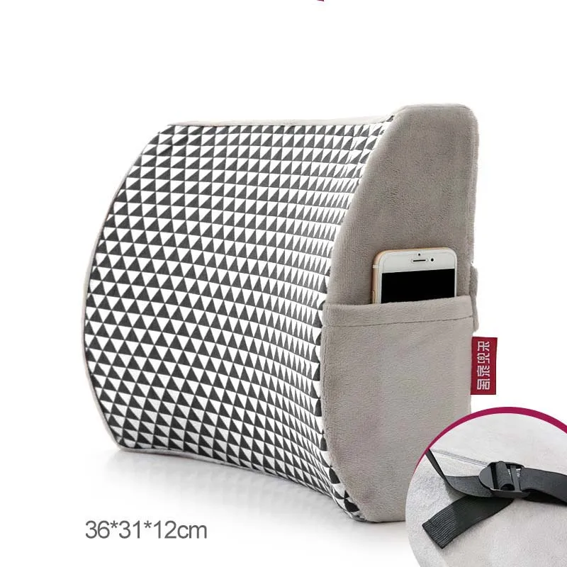 Комфортная Подушка для спины из пены с эффектом памяти-подушка для поддержки поясницы для офиса, автомобиля и стула для облегчения боли в пояснице