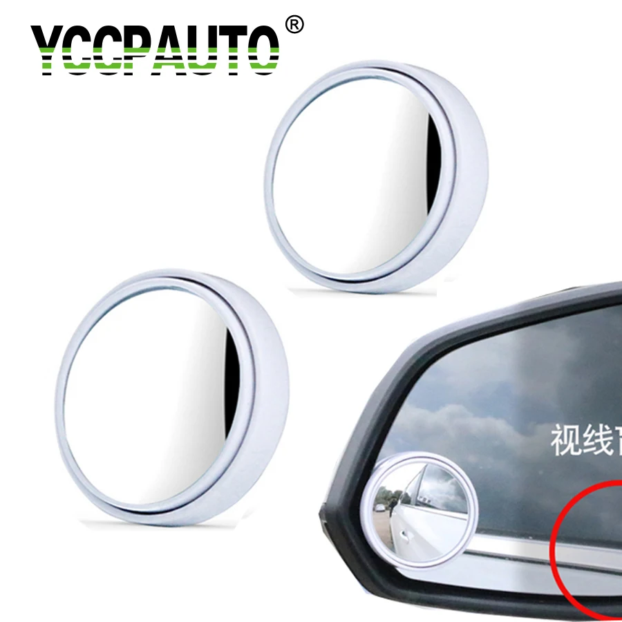 

YCCPAUTO Car Blind Spot Mirror Rearview Rear View HD Convex Glass Dead Zone 360 Wide Angle Views Adjustable 2PCS