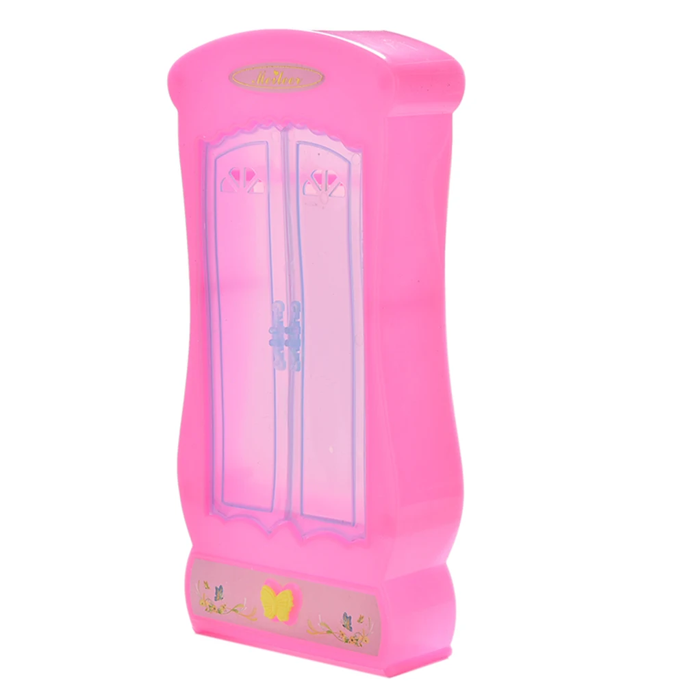

Pink Princess Bedroom Furniture Girls Toy Closet Wardrobe Doll Wardrobe Closet for Barbie Doll 1Pcs