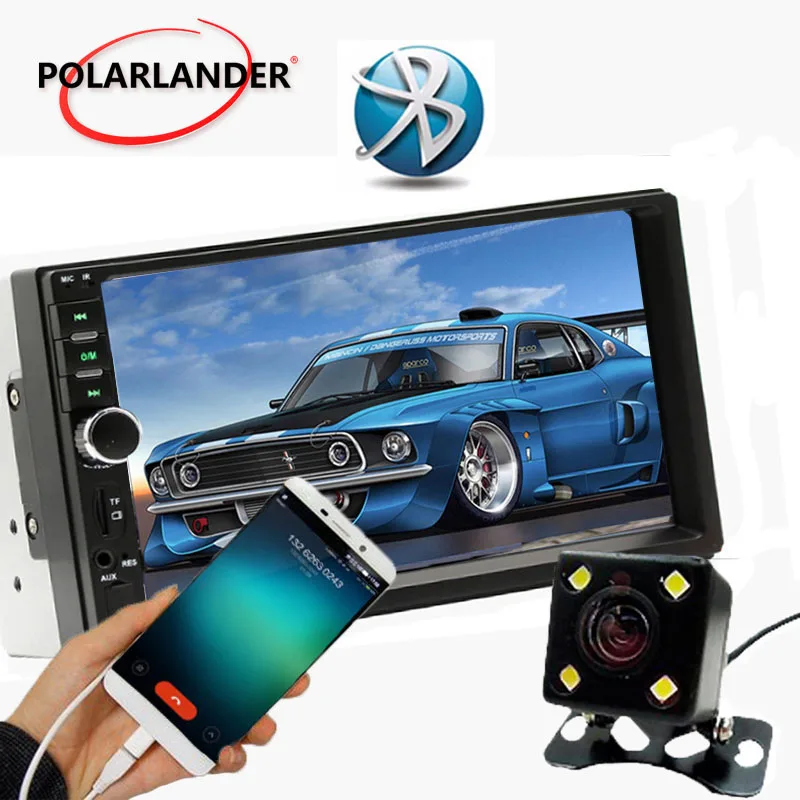  2 DIN 7 pulgadas Autoradio Radio de coche estéreo video FM/MP5/MP4/USB/AUX/TF/Bluetooth radio repro