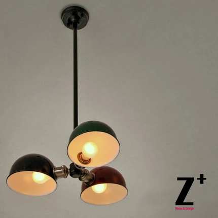 American Style Vintage Pendant Light three iron heads bulbs Edison Lamp RH Loft Coffee Bar Restaurant Kitchen Lights helmet vintage pendant lights industrial edison lamp american style clear glass bell shade fixture rh loft coffee bar restaurant lights