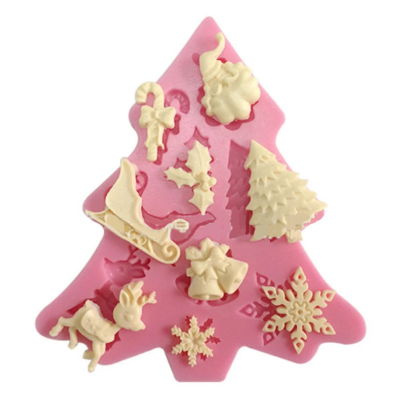 DIY Christmas Silicone Fondant Cake Mold Sugarcraft Decoration Chocolate Mould Tool
