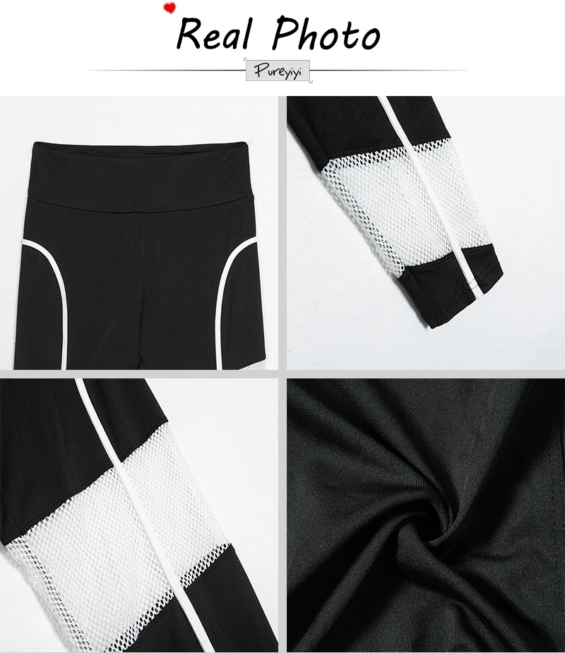 Women Black White Mesh Patchwork Spandex Capris Slim Activewear Pants High Waist Fitness Yogaing Gyms Workout Leggings (19)