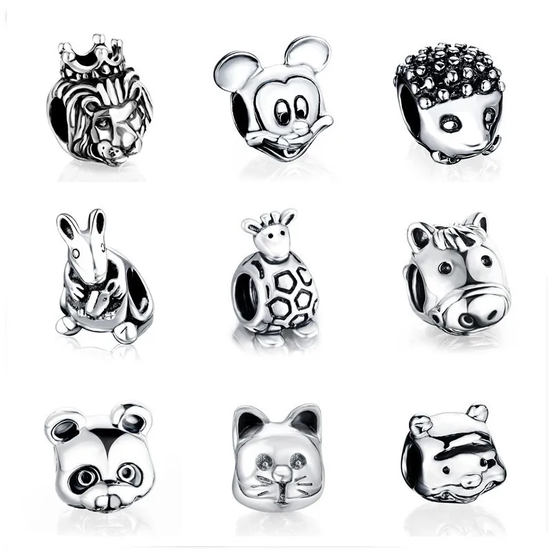 

Lovely Animal 925 Silver Charms Cute Cat Gog Diy Beads Fit Original Pandora Bracelet for Women Jewelry Making Birthday Gifts