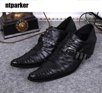 

ntparker Luxury Brand Man's Shoes fashion personality business suits leather shoes pointed flat feet low help shoes Man EU38-46