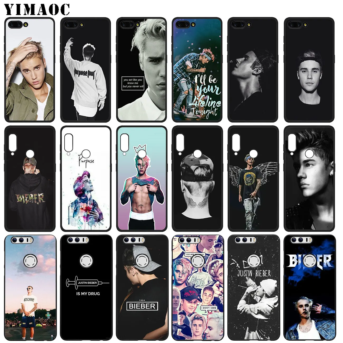 YIMAOC Justin Bieber Soft Silicone Phone Case for Huawei Y7 Y6 Prime Y9 2018 Honor 8C 8X 8 9 10 Lite 7C 7X 7A Pro Black Cover