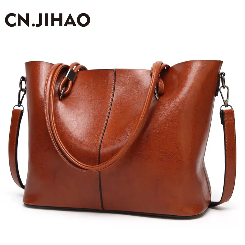

JIHAO Women Handbags Fashion Women Crossbody Bag PU Shoulder Bag Female Simple messenger bag Tote Bucket large capacity tote sac