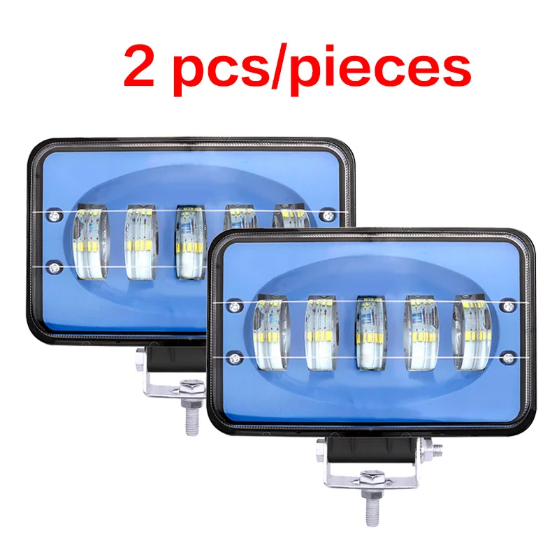 2 pieces blue GZLAFOLEE 50 Вт высокомощный светильник 6D рабочий светильник комбинированный луч для вождения внедорожная лодка автомобиль тягач 4x4 внедорожник 12 В 24 В - Цвет: 2 pieces blue