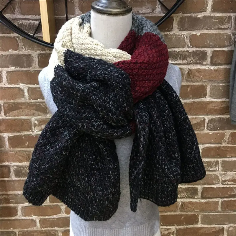 Осенне-зимний уплотненный теплый вязаный шарф и шаль для дам, Космический краситель, шпаклевка, массивное пончо, Echarpe, крючком, снуды YG925 - Цвет: YG92402
