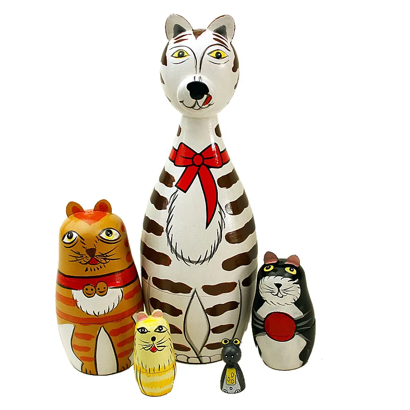 

2020 Layers Set Wooden Russian Dolls For Kids Novelty Nesting Matryoshka Doll Set Hand Painted Wood Baby Girls' Doll Toys