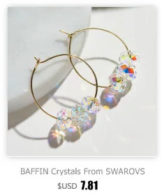 BAFFIN корейские грушевидные Висячие серьги для женщин, настоящие кристаллы от Swarovski, серебряный цвет, Большая подвеска, подвески, подарок