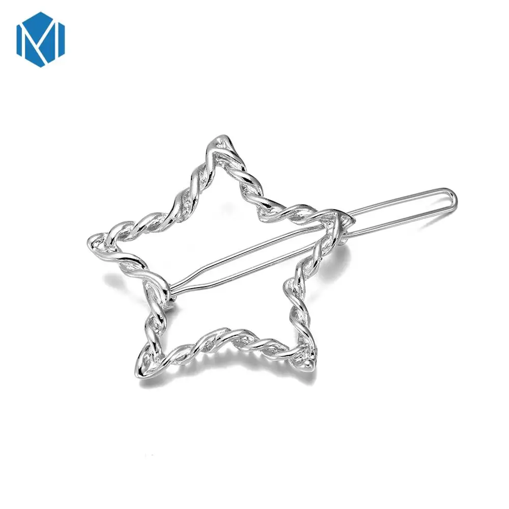 M MISM Star заколки для волос для женщин, модные милые имитирующие заколки в Корейском стиле, металлические заколки для волос из сплава, аксессуары для волос для девочек - Цвет: Pentagram-Sliver